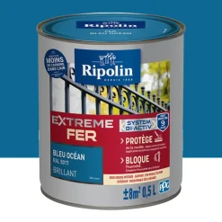 Peinture Fer RIPOLIN Extreme Fer Bi-Activ Bleu océan