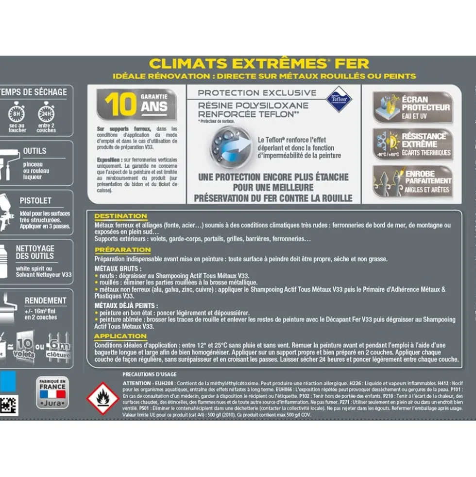 Peinture Fer V33 Climats Extrêmes Brun havane Brillant