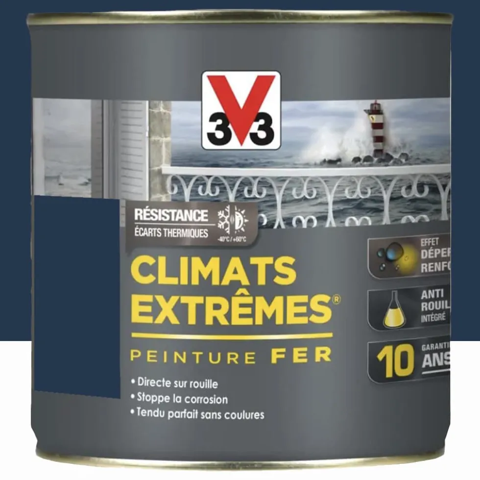 Peinture Fer V33 Climats Extrêmes Bleu hoggar Brillant
