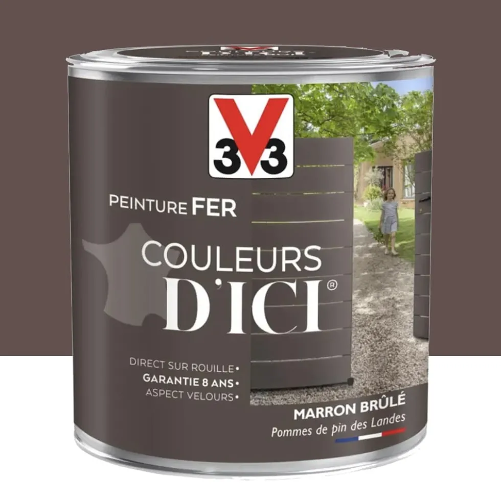 Peinture fer V33 Couleurs d'ICI Marron brûlé