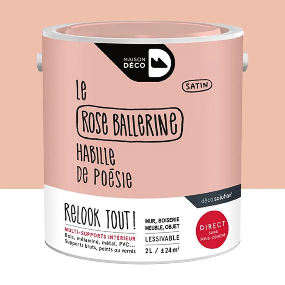 Peinture finition MAISON DECO Relook Tout Rose Ballerine