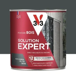 Peinture Glycéro Bois 12ans V33 Solution Expert Noir charbon