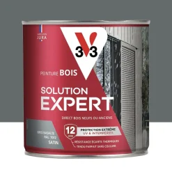 Peinture Glycéro Bois 12ans V33 Solution Expert Gris basalte