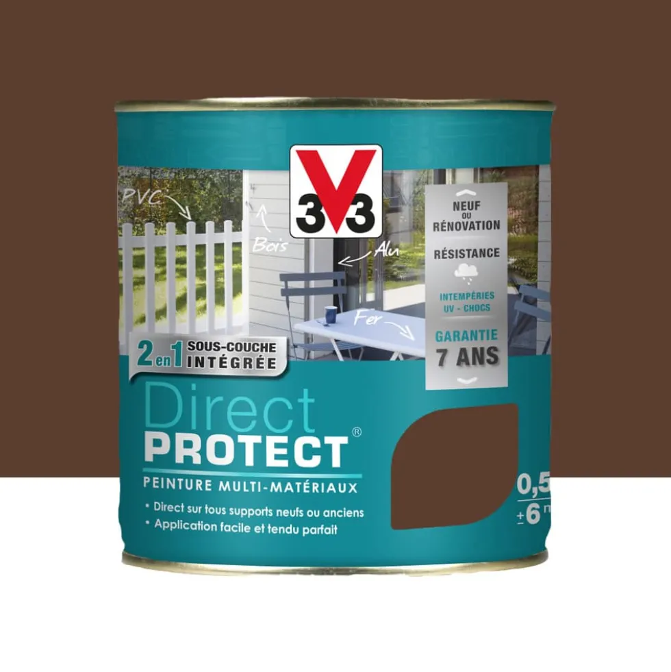 Peinture Glycéro Multi-matériaux V33 Direct Protect Rouille Métalisé