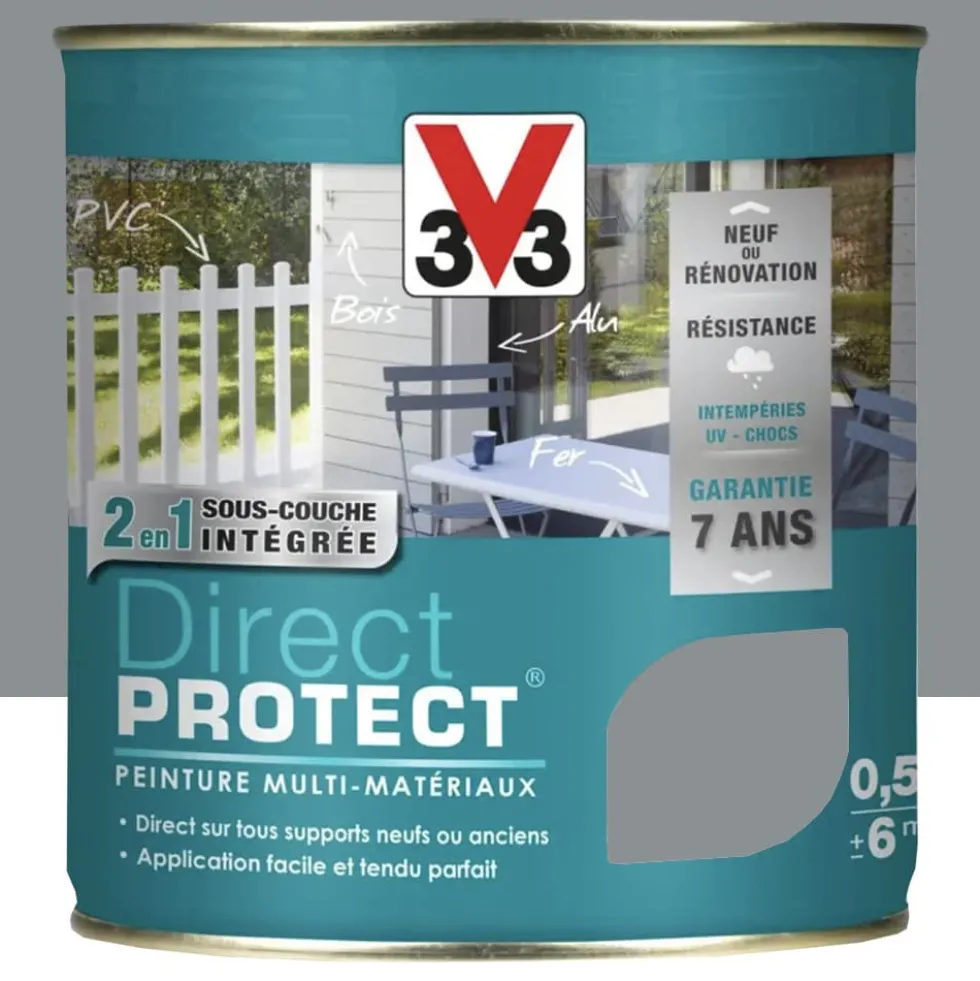 Peinture Glycéro Multi-matériaux V33 Direct Protect Gris galet