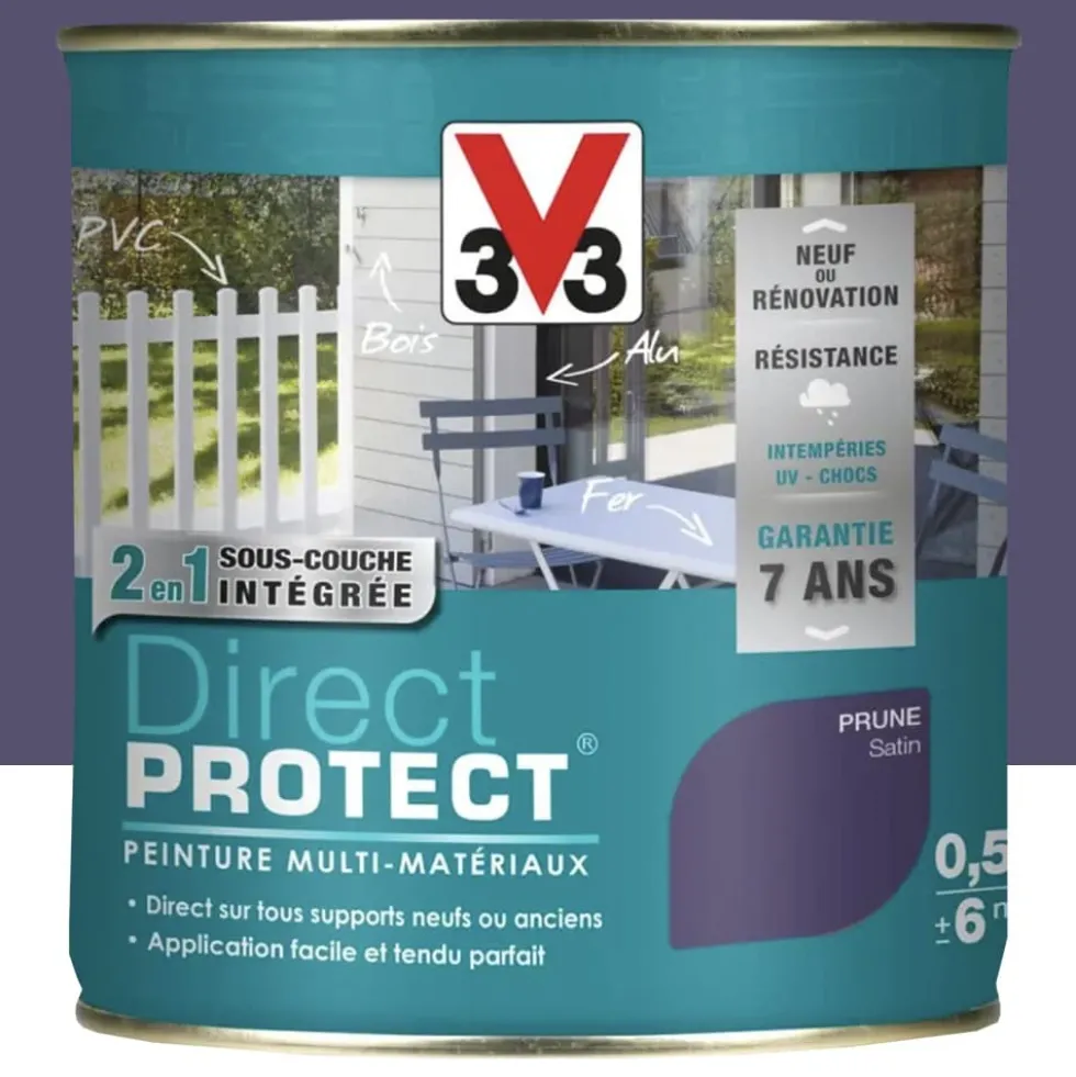 Peinture Glycéro Multi-matériaux V33 Direct Protect Prune