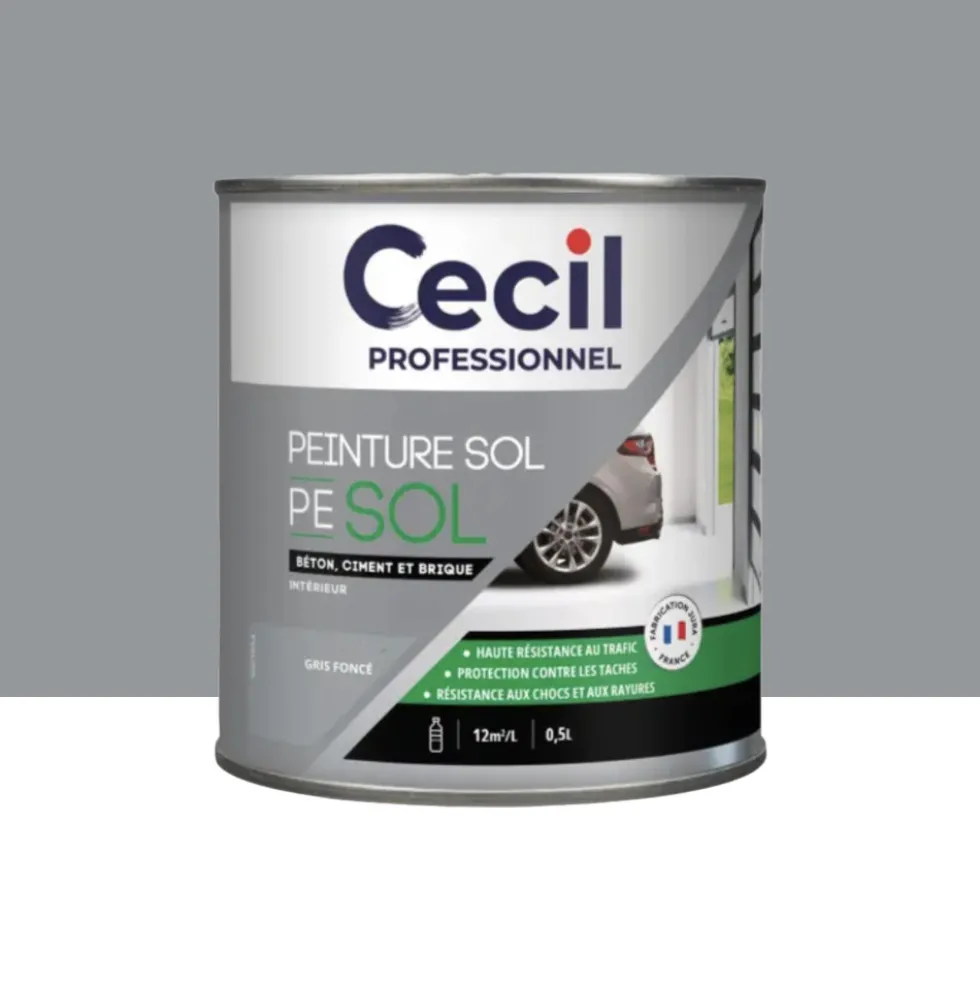 Peinture Glycéro Sol Cécil Professionnel PE SOL Gris foncé Satin