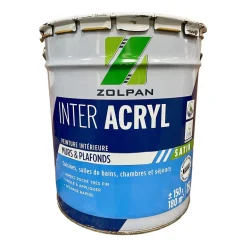 Peinture intérieure dépolluante pour murs & plafonds ZOLPAN Inter Acryl Satin 15L
