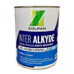 Peinture intérieure haute résistance pour murs, plafonds et boiseries ZOLPAN Inter Alkyde Mat 3L