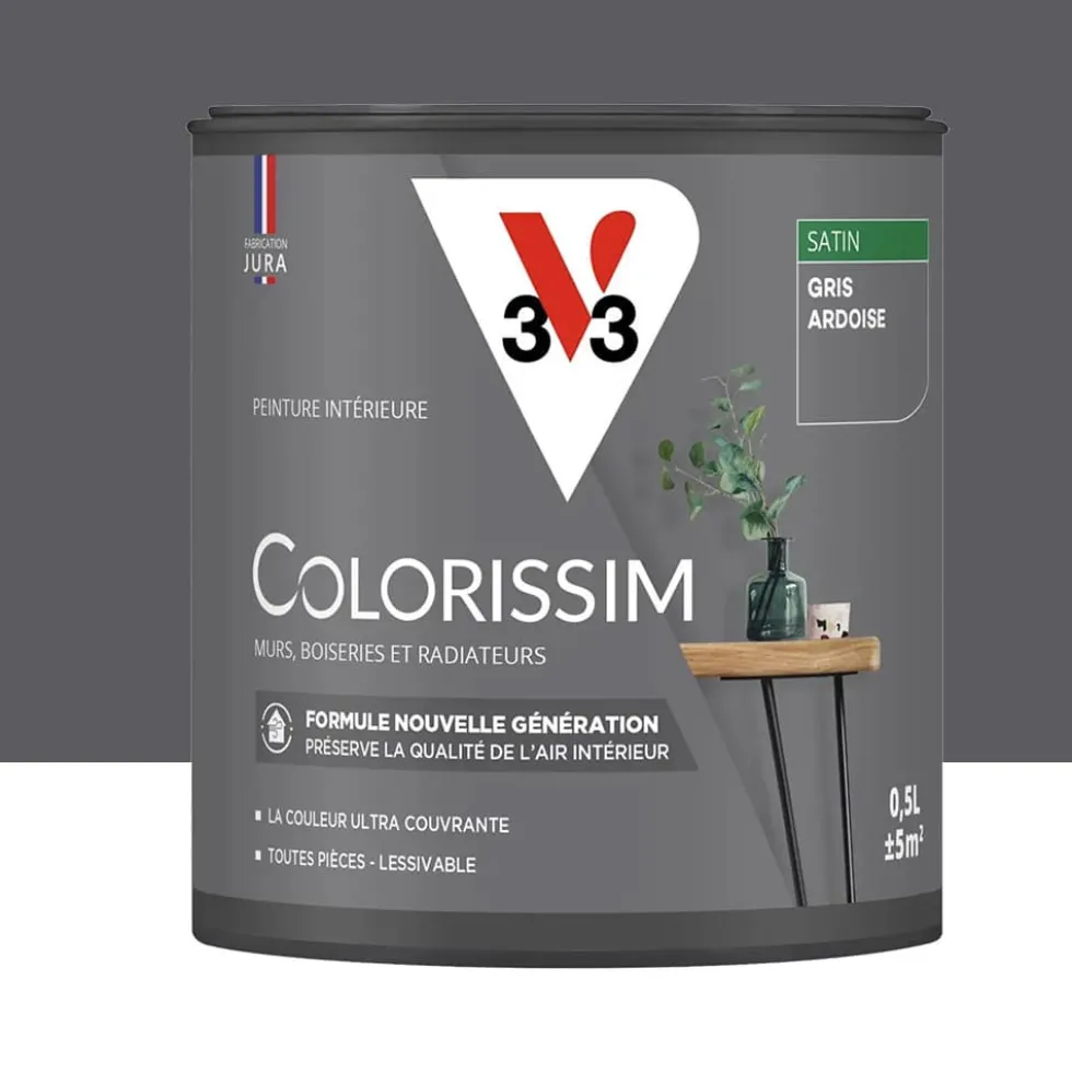 Peinture intérieure V33 Colorissim Satin Gris Ardoise