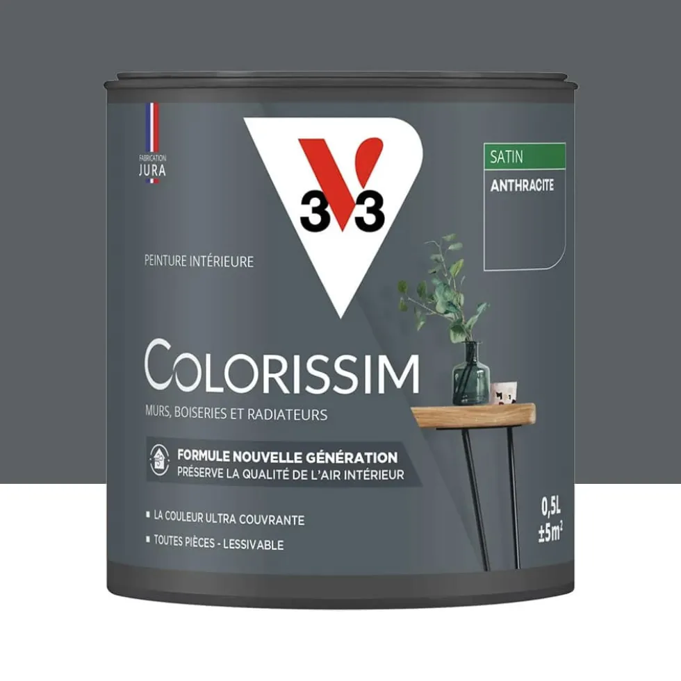 Peinture intérieure V33 Colorissim Satin Anthracite