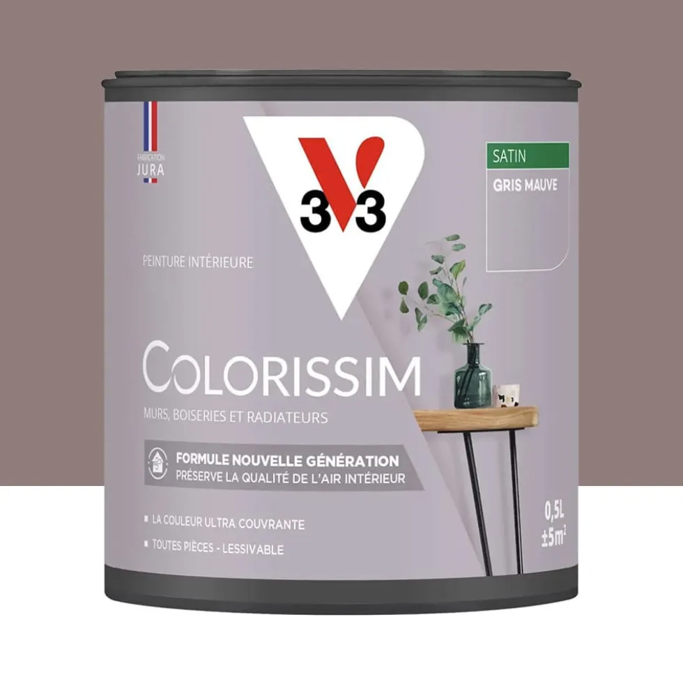 Peinture intérieure V33 Colorissim Satin Gris mauve