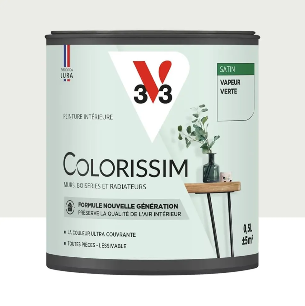 Peinture intérieure V33 Colorissim Satin Vapeur verte