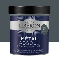 Peinture Libéron Métal Absolu Mat poudré Bleu métal