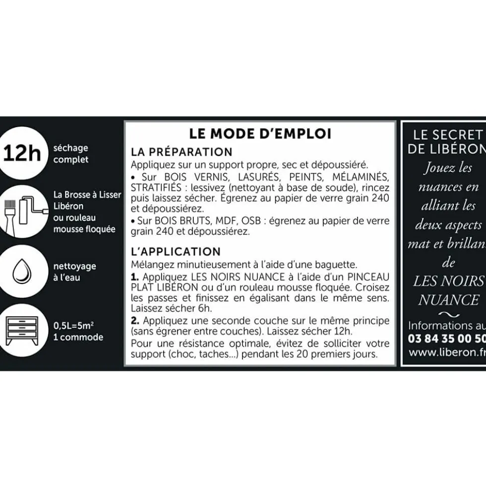 Peinture LIBÉRON Noirs Nuance Black Red mat