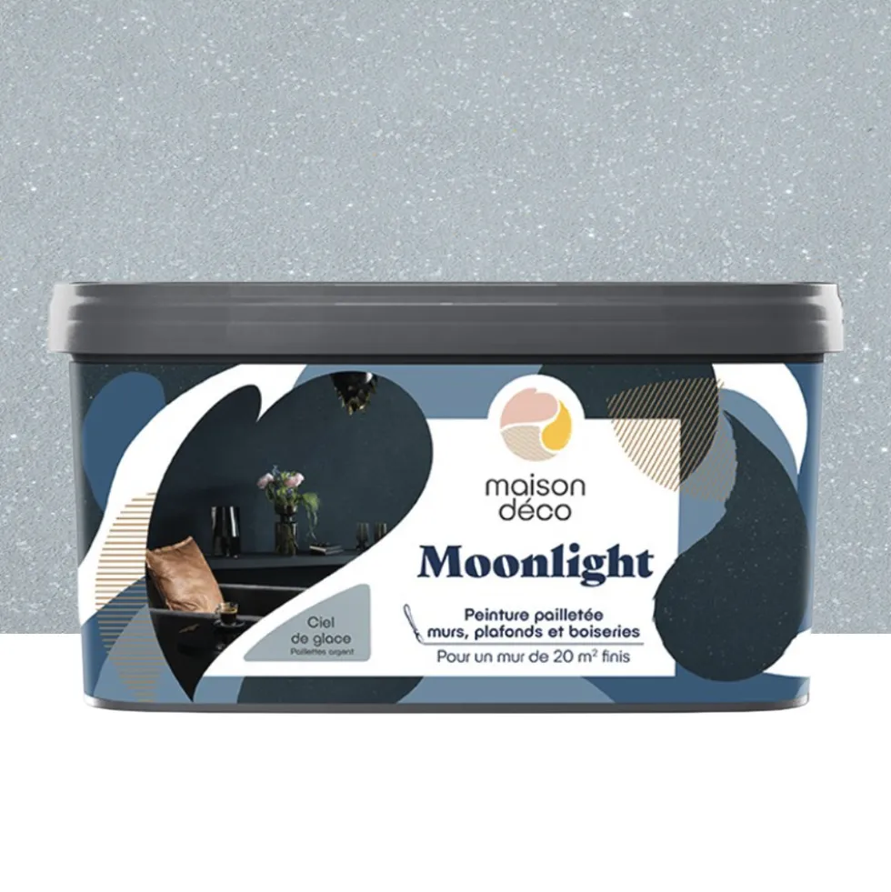 Peinture mate pailletée MAISON DÉCO Moonlight Ciel de glace