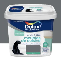Peinture Meubles de cuisine Dulux Valentine Simple & Déco Gris industriel