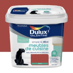 Peinture Meubles de cuisine Dulux Valentine Simple & Déco Rouge Vif