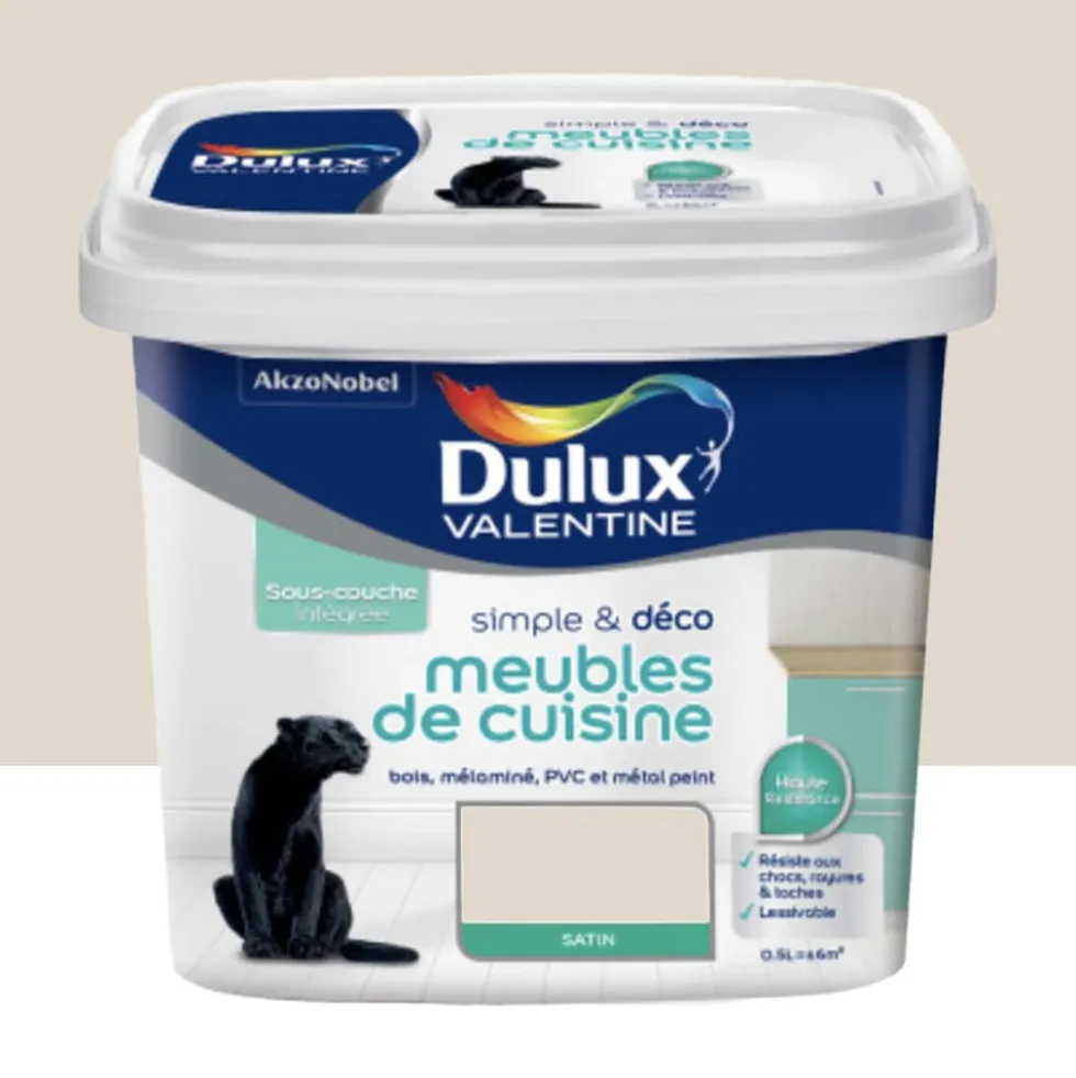 Peinture Meubles de cuisine Dulux Valentine Simple & Déco Lin ivoire
