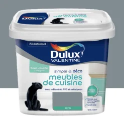 Peinture Meubles de cuisine Dulux Valentine Simple & Déco Bleu gris