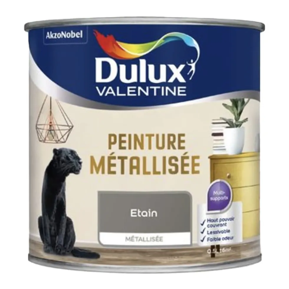 Peinture métallisée Dulux Valentine Etain