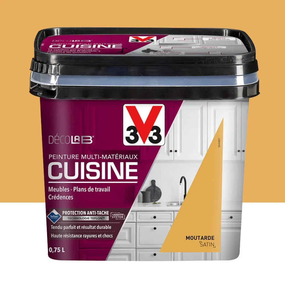 Peinture Multi-Matériaux Cuisine V33 Déco LAB Moutarde Satin