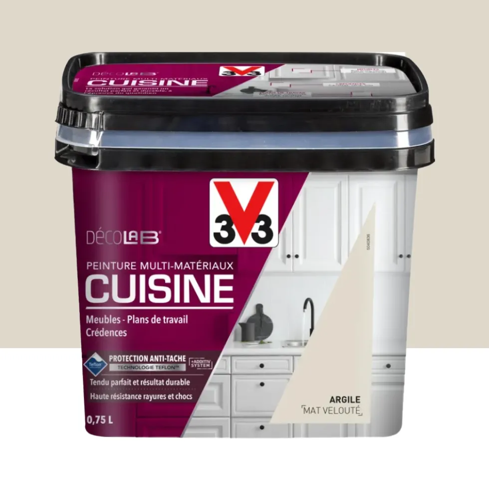 Peinture Multi-Matériaux Cuisine V33 Déco LAB Argile Mat Velouté