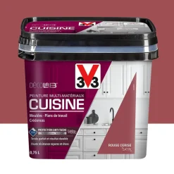 Peinture Multi-Matériaux Cuisine V33 Déco LAB Rouge Cerise Satin
