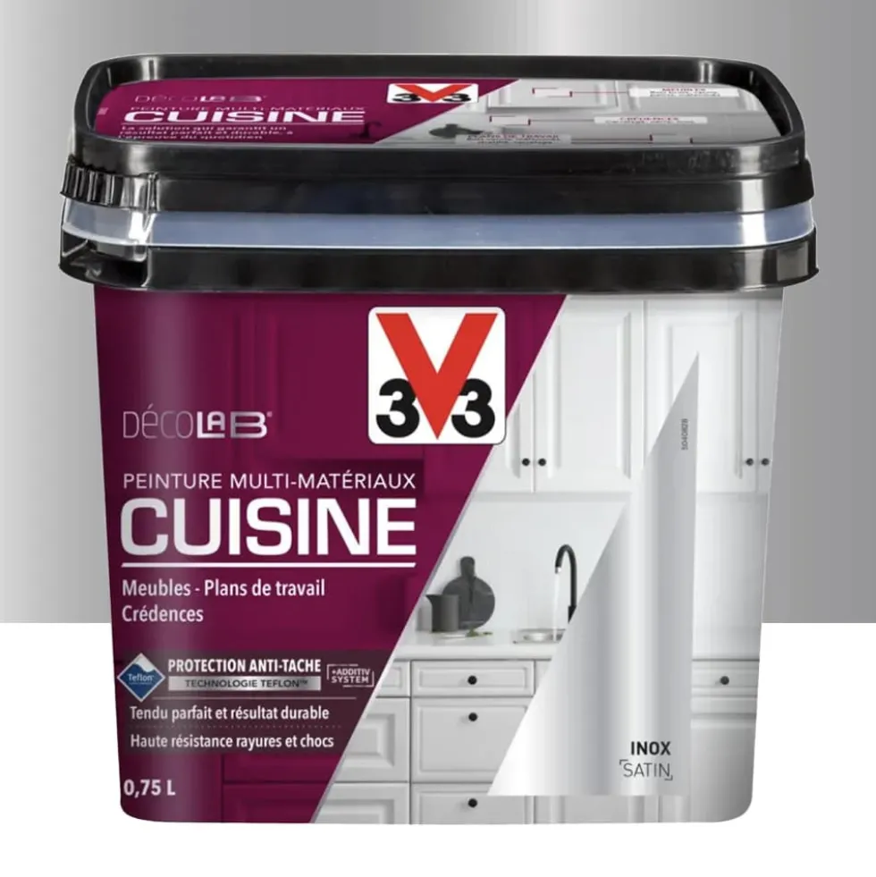 Peinture Multi-Matériaux Cuisine V33 Déco LAB Inox Satin