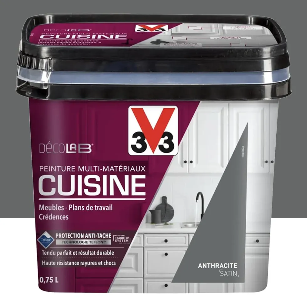 Peinture Multi-Matériaux Cuisine V33 Déco LAB Anthracite Satin
