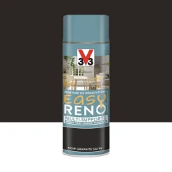 Peinture Multi-Supports Aérosol V33 Easy Réno Noir graphite