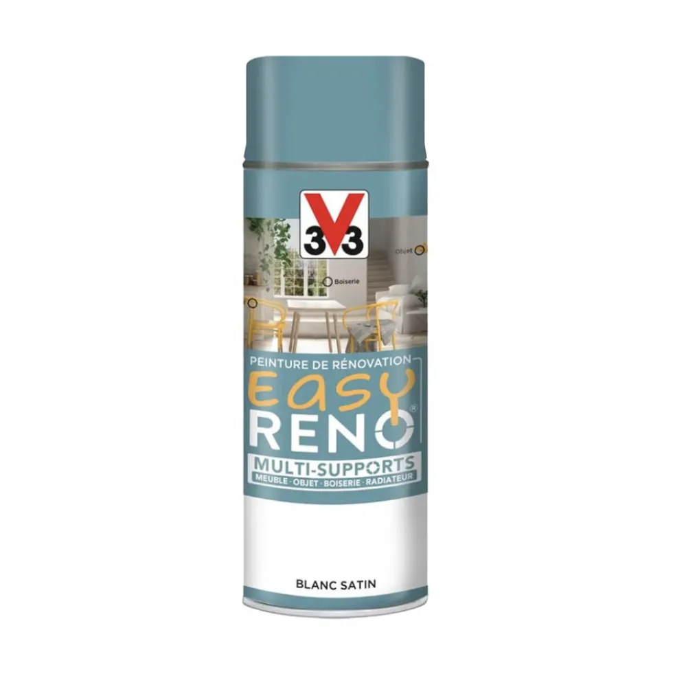 Peinture Multi-Supports Aérosol V33 Easy Réno Blanc