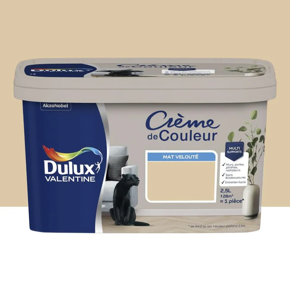 Peinture multi-supports Dulux Valentine Crème de Couleur Mat velouté Biscuit