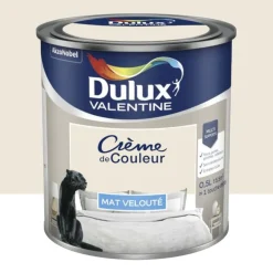 Peinture multi-supports Dulux Valentine Crème de Couleur Mat velouté Lin blanc