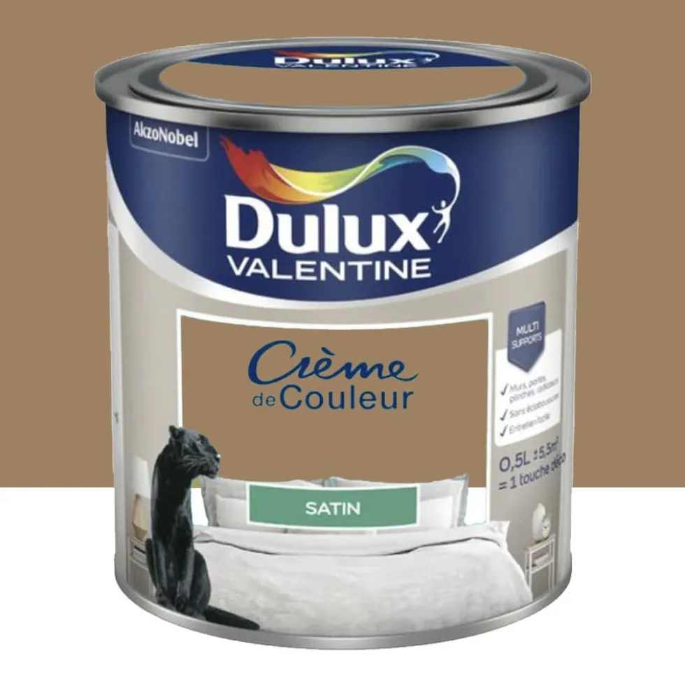 Peinture multi-supports Dulux Valentine Crème de Couleur Satin Miel ambré