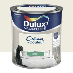 Peinture multi-supports Dulux Valentine Crème de Couleur Satin Voile blanc