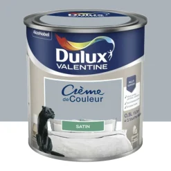 Peinture multi-supports Dulux Valentine Crème de Couleur Satin Gris angora