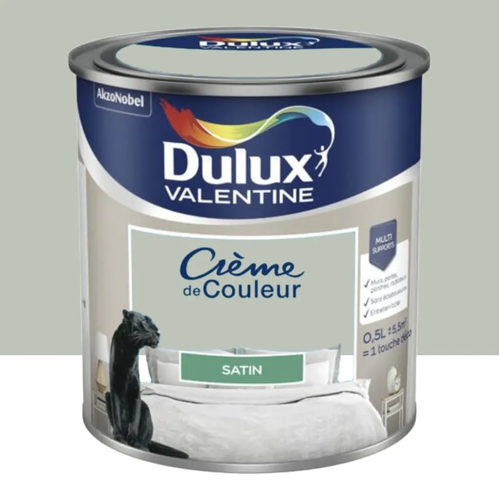Peinture multi-supports Dulux Valentine Crème de Couleur Satin Douceur de l'aube