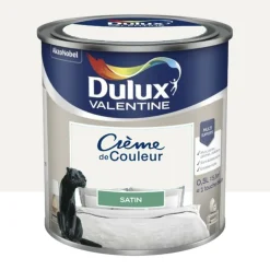 Peinture multi-supports Dulux Valentine Crème de Couleur Satin Blanc
