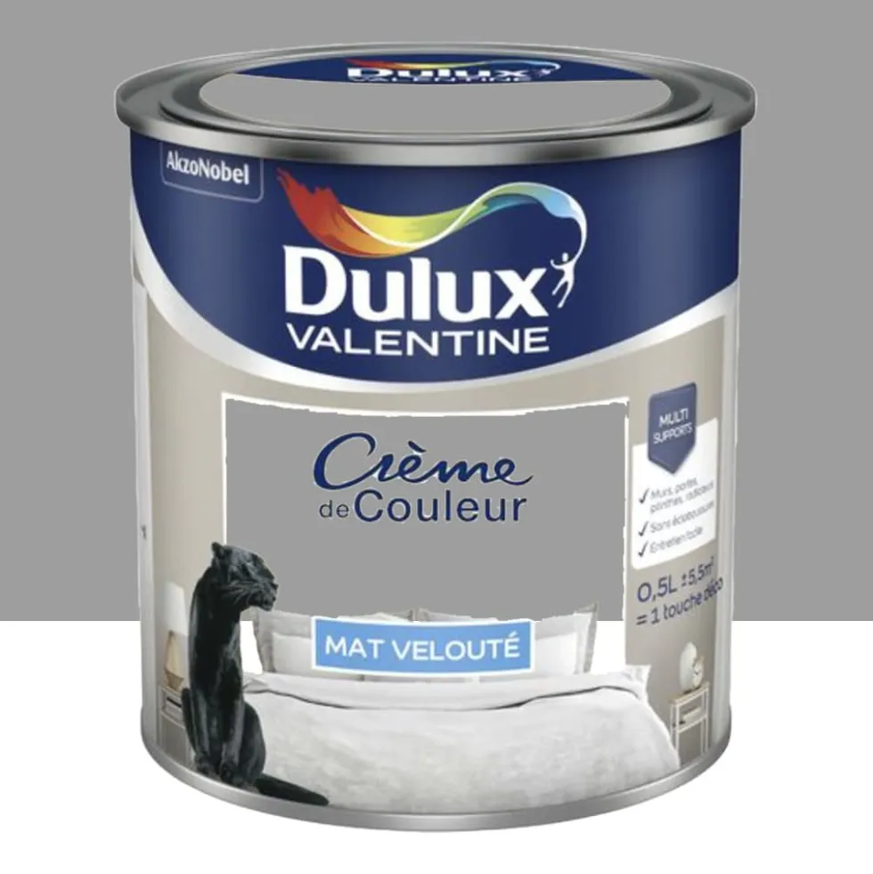 Peinture multi-supports Dulux Valentine Crème de Couleur Mat velouté Titanium