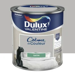 Peinture multi-supports Dulux Valentine Crème de Couleur Satin Béton Gris