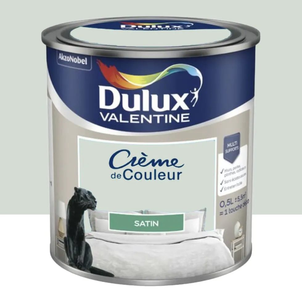 Peinture multi-supports Dulux Valentine Crème de Couleur Satin Gris perle