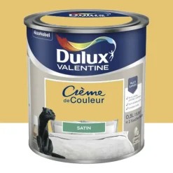 Peinture multi-supports Dulux Valentine Crème de Couleur Satin Jaune printemps