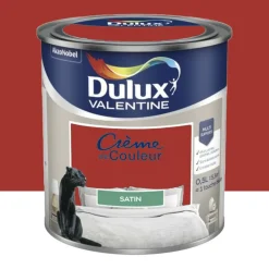 Peinture multi-supports Dulux Valentine Crème de Couleur Satin Rouge Madras