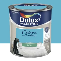 Peinture multi-supports Dulux Valentine Crème de Couleur Satin Bleu Caraïbes