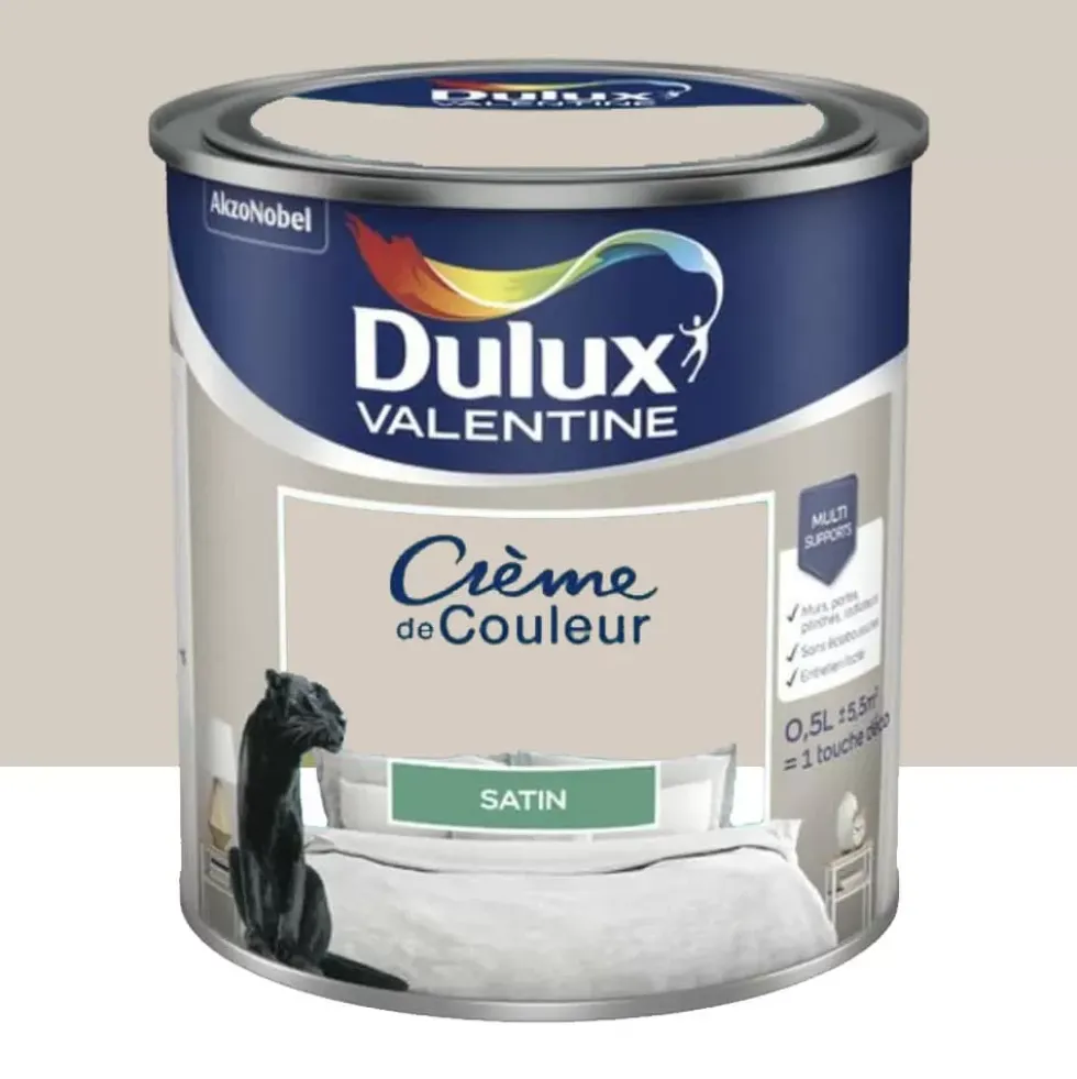 Peinture multi-supports Dulux Valentine Crème de Couleur Satin Beige parfait