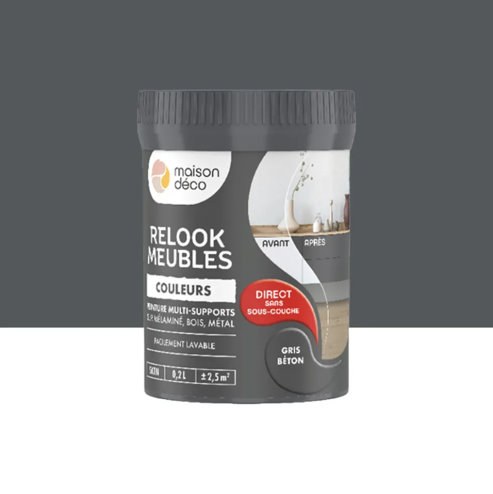 Peinture multi-supports Maison Déco Relook Meubles Les couleurs Satin Gris béton