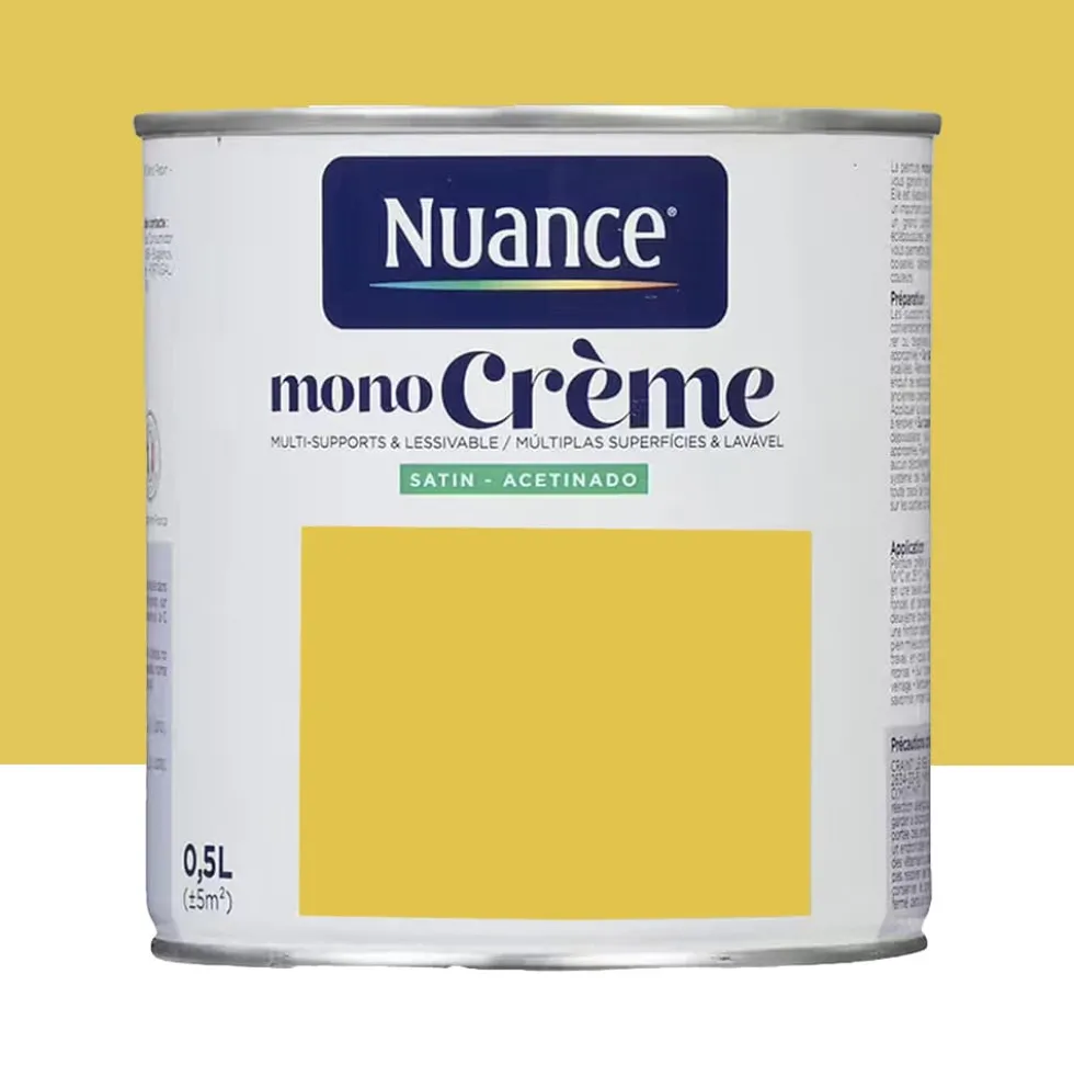 Peinture multi-supports NUANCE MonoCrème Satin Carton jaune