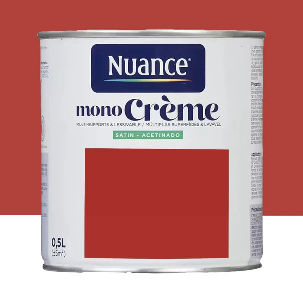 Peinture multi-supports NUANCE MonoCrème Satin Scarlette