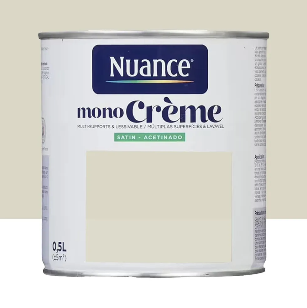 Peinture multi-supports NUANCE MonoCrème Satin Chou blanc
